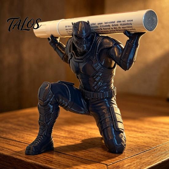 Tactical Hero Pen Stand, 3D Printed Desk Organizer, Action Figure Pencil Holder for Office, Collectible Gift