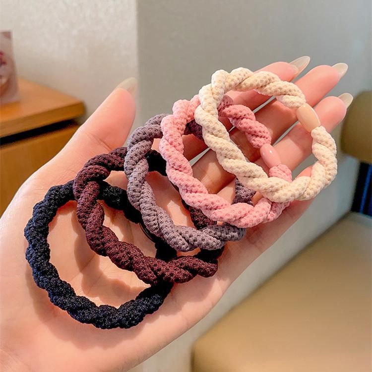 High Elastic Headband Braided Braid Rubber Band Female Tie First Year Durable No Hurt Hair Leather Case Hair Band Hair Accessories
