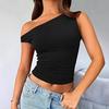 2025 Cross-Border Autumn/Winter Women's Ribbed Knit V-Neck Slim Long Sleeve Top - Stretchy & Comfortable