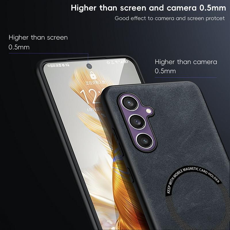 Magnetic For Magsafe Leather Case For Samsung Galaxy S25 S24 S23 S22 Ultra S23 S24 FE Luxury Wireless Charge Phone Back Cover