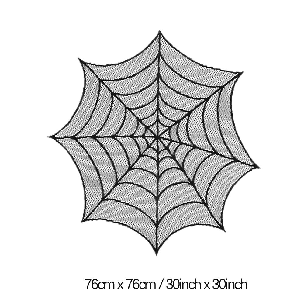 Halloween Tischläufer Tischdecke Spinnennetz Halloween Schwarze Kaminumrandung für Hausparty Halloween Dekoration