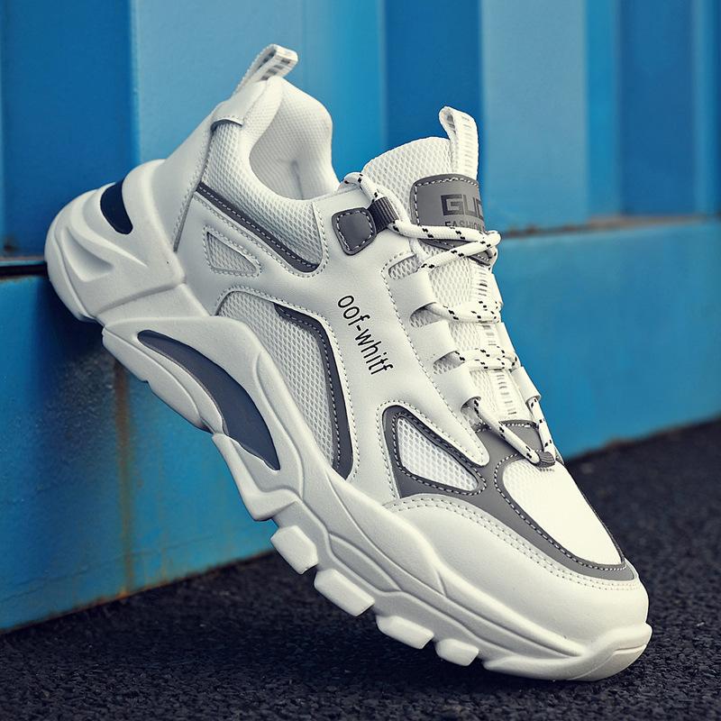 Men's shoes Young and young junior high school students running shoes Mesh breathable casual sports shoes Men