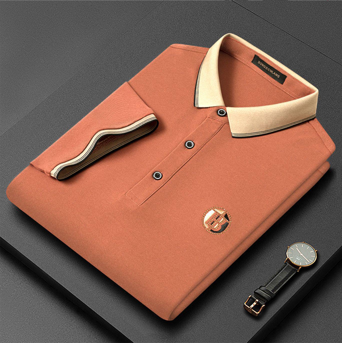 

Новая мужская летняя вышитая рубашка поло - Дизайн с лацканами и коротким рукавом, Молодежный модный тренд L