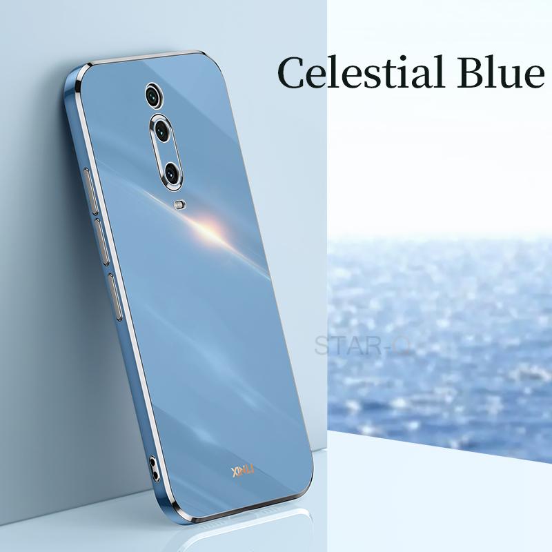 Plating Square Ring Holder Phone Case On For Xiaomi Redmi K20 Mi 9T Pro Mi9T 9TPRO Luxury Bumper Soft Silicone Stand Cover