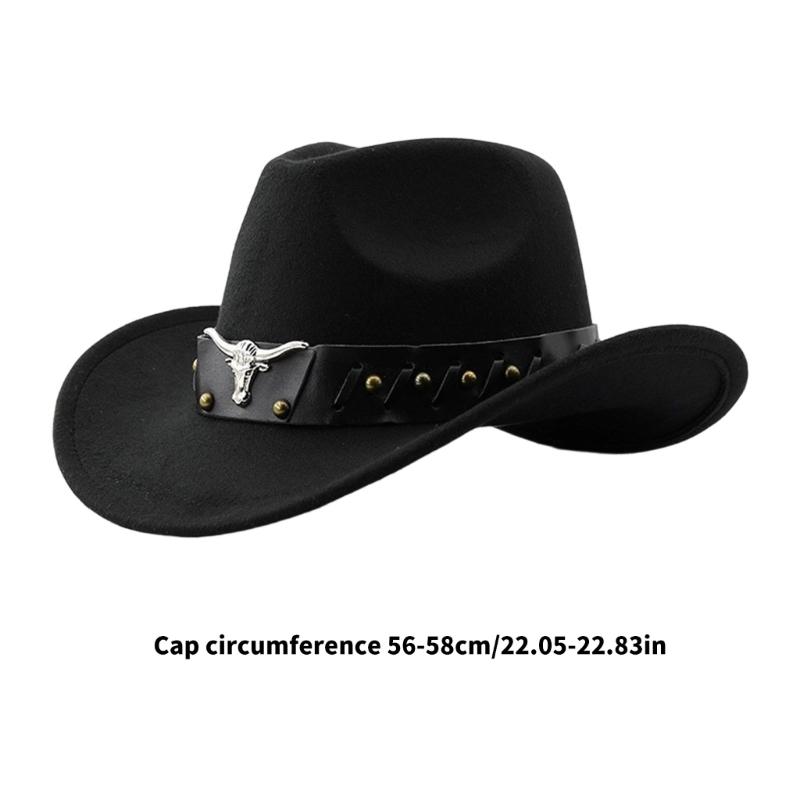 Stylish Cowboy Hats Adjustable Band Breathable Cloth Comfortable Fit Western Party Outdoor Festival Accessory