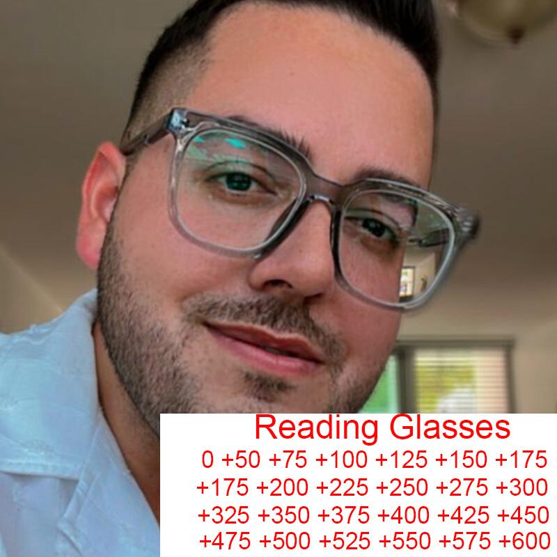 2025 Oversized Square Reading Glasses Men Women Luxury Brand Large Frame Anti Blue Light Presbyopia Eyeglasses Optical Eyewear