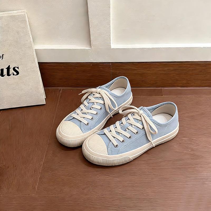 

Wula grass pigskin pad canvas shoes spring new flat casual fashion biscuit shoes versatile little white shoes women 40 синій