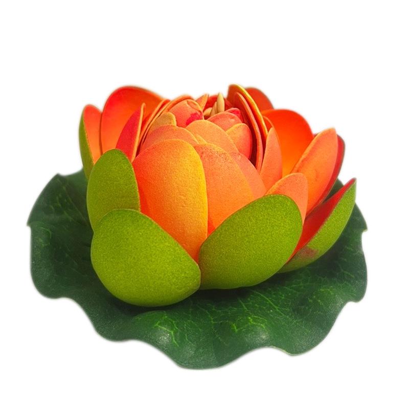LED Silk Lotus Lamp - Perfect for Lantern Festival, Qixi, Valentine's Day, Water Surface, and DIY Decor.