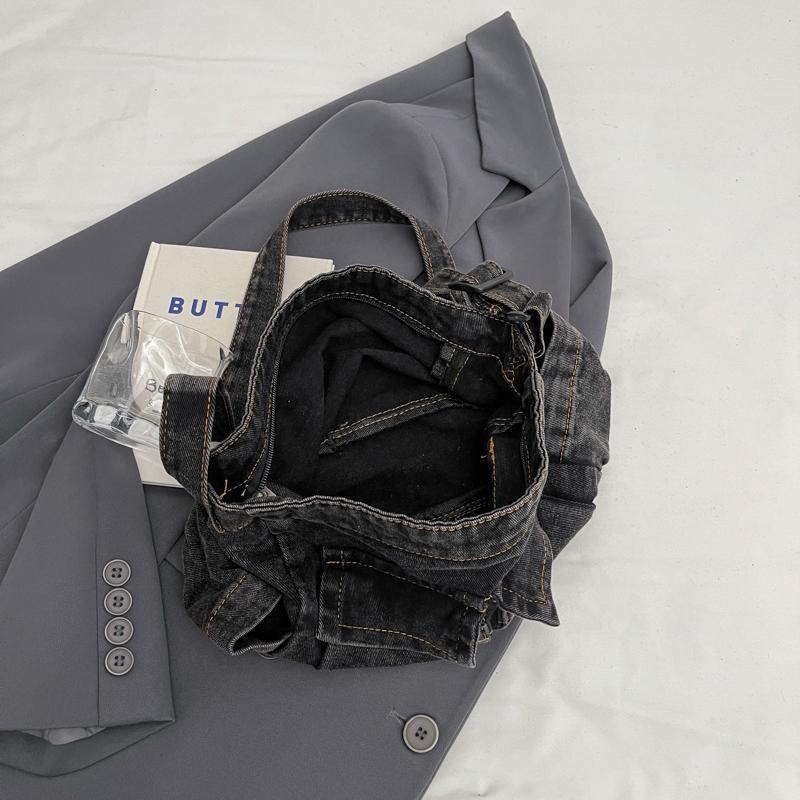 Women's Large Capacity Commuter Tote Bag Denim Shoulder Crossbody Bag