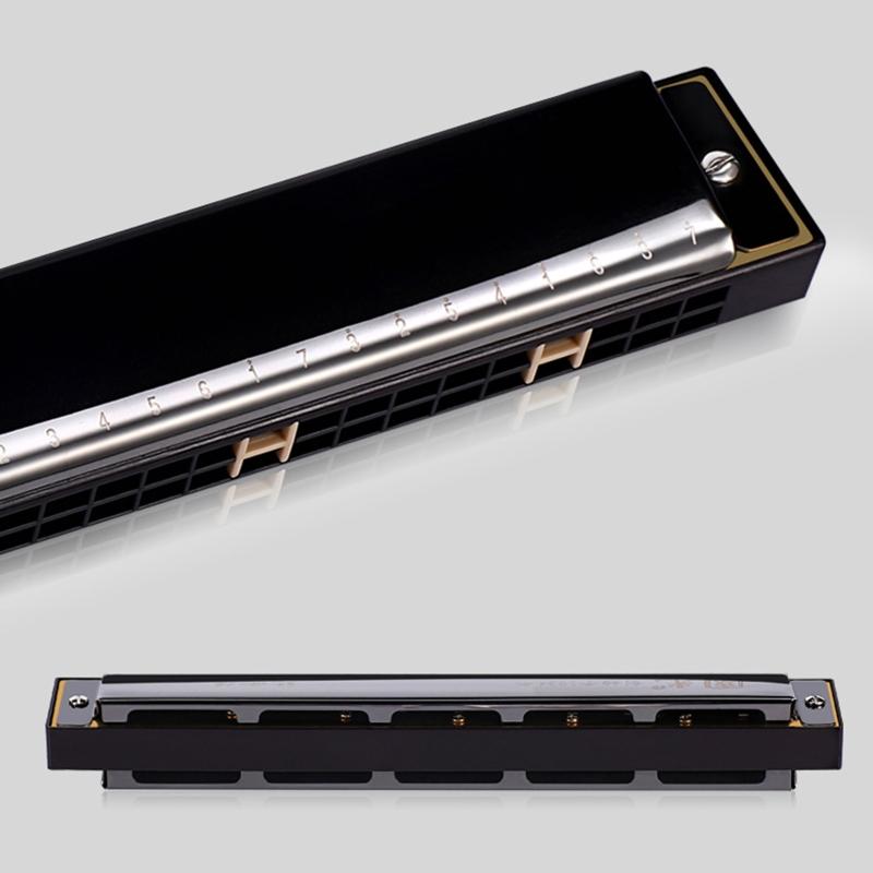 24-Hole Professional Harmonica for Beginners, Diatonic Double Tremolo Harmonica for Adults Music Student Teacher Gift