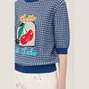Benetong Cherry Crochet Check Knit_Bakp61531Bl