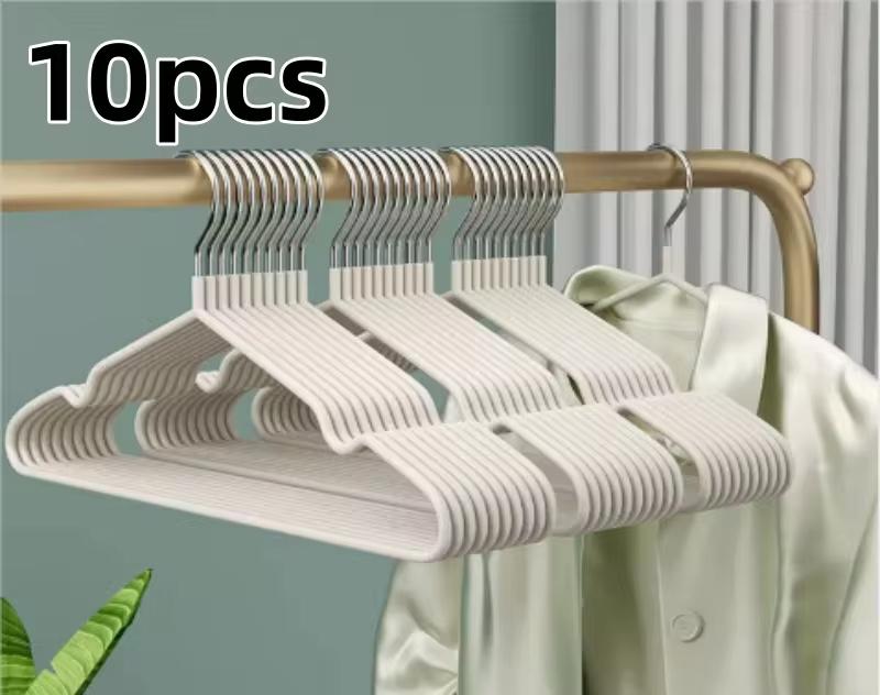 10pcs Non Slip Hangers, Durable Duty Hangers, No Shoulder Bump Suit Hangers, Laundry Hangers,Space Saving Adult Clothes Hangers