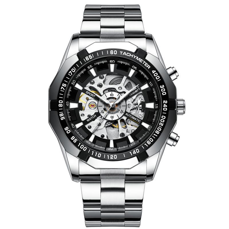 BINBOND Automatic Skeleton Men's Watch Precise Tourbillon Mechanical Watches For Men Luxury Luminous Waterproof Original Reloj