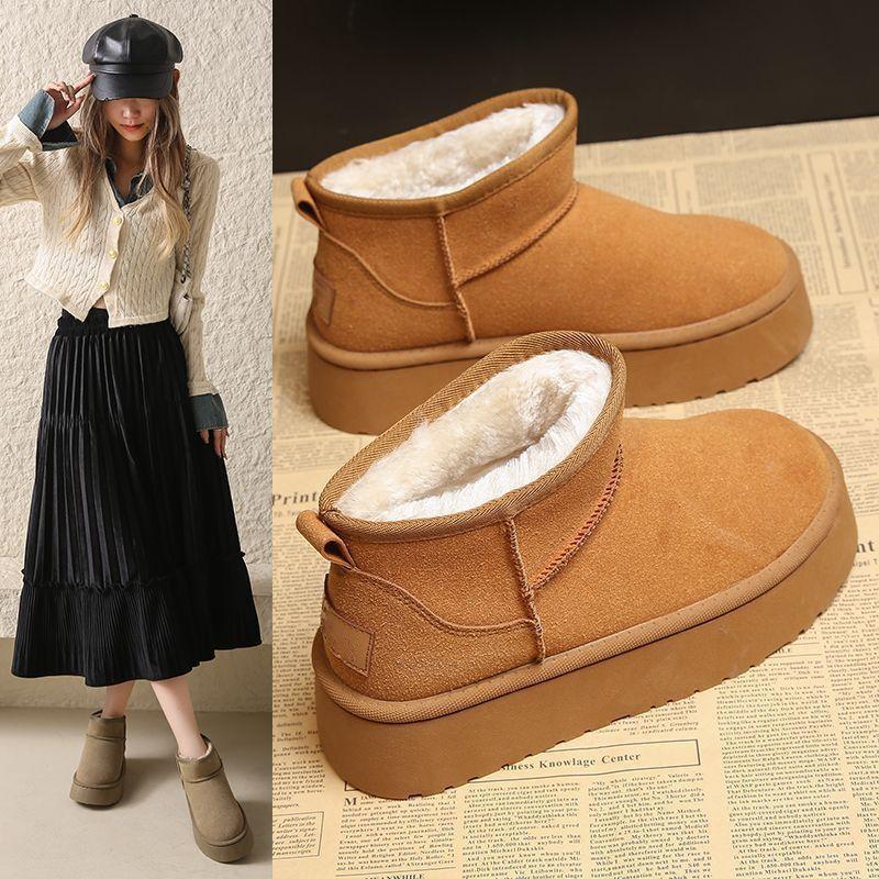 Fashion Versatile and Comfortable Thick-soled Snow Boots for Women 2025 Autumn and Winter New Warm Velvet Foot Non-slip Boots for Women