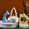 Candlestick Molds Silicone Crafts Mold House/Tree Shape Candle Stand Moulds Silicone Texture Ornament Molds for Candle