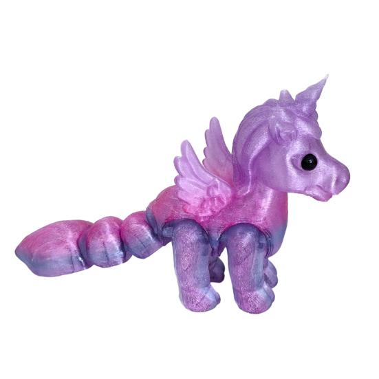 Ruchome stawy Figurka latającego konia Drukowana 3D Statuetka latającego kucyka Redukcja stresu Zabawka Fidget Edukacyjny Model zwierzęcia Ozdoba dekoracyjna na biurko