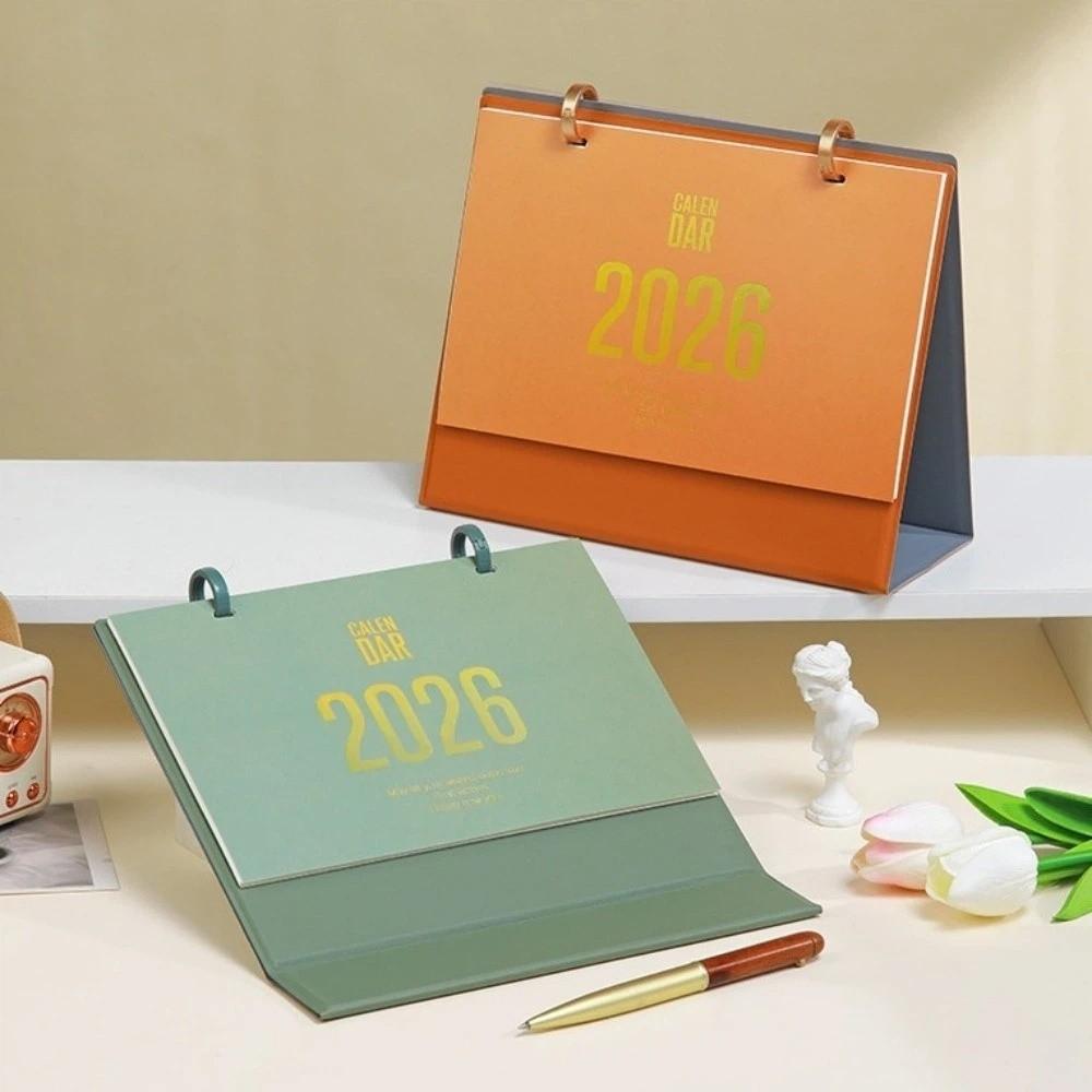 Solid Color Horse Year Calendar Month Date Display Standing Flip Calendar  Spring Festival