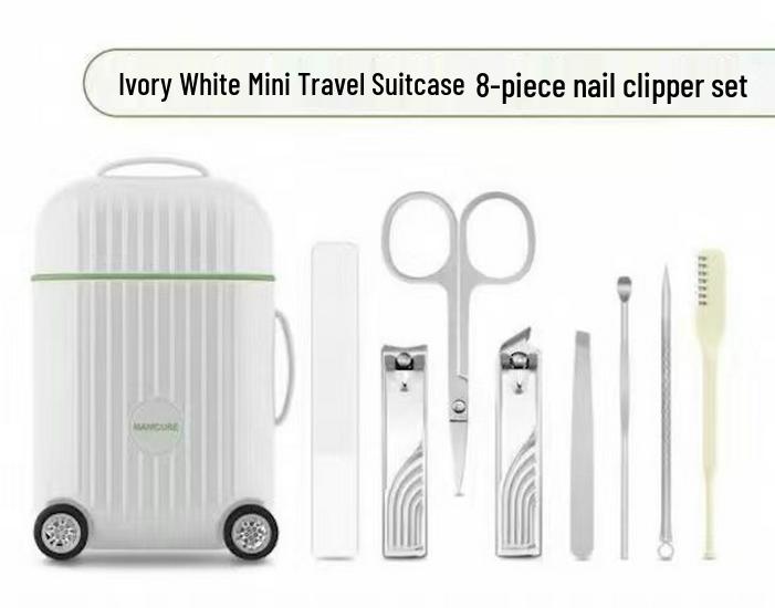 8-Piece Stainless Steel Manicure Set - Nail Clippers & File, Portable & Anti-Pinch Design