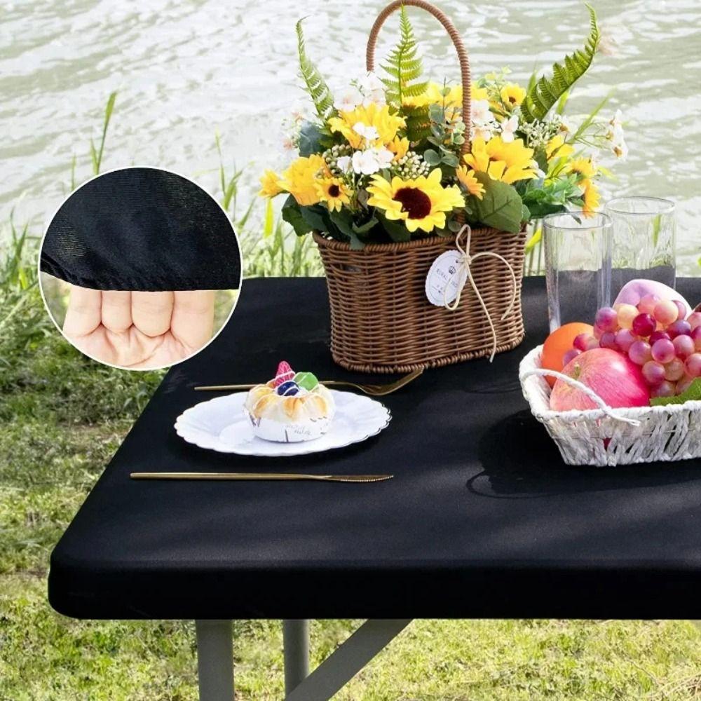 86X86CM Quadratischer Tischbezug Elastischer Tischschutz Weiche Fleckenbeständige Tischdecke Hochzeit