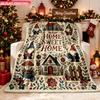 Blanket 1pc Home Sweet Home Decor 2D-printed Flannel Throw Blanket-soft and Cozy Suitable for Use On the Sofa While Traveling At T