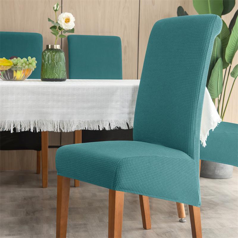 Water-Repellent Flared High-Back Chair Cover - Corn Kernel Design, Dustproof for Home & Hotel Dining.