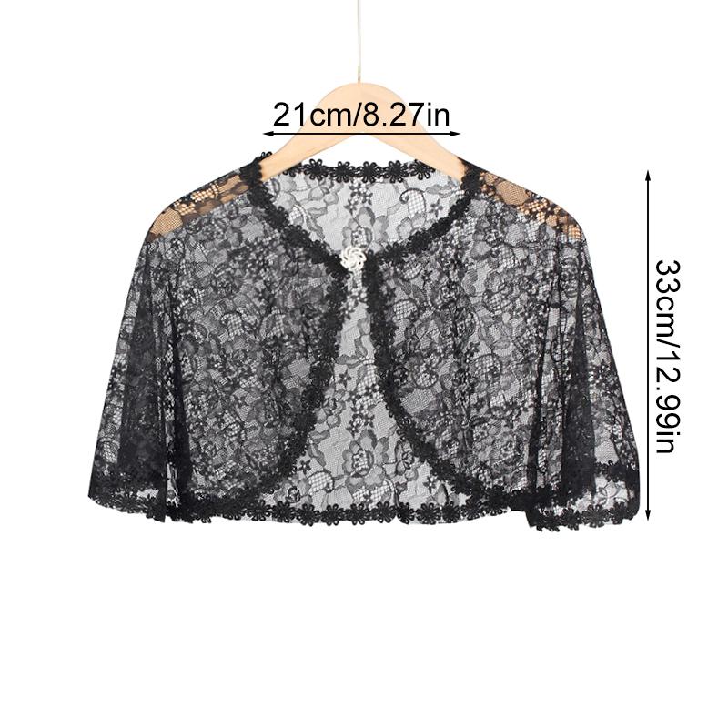 1Pc Diamant-Knopf Mode Mantel Moderne Spitze Schal Einfachheit Sonnenschutz Strickjacke Volltonfarbe Brautkleid