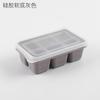 Ice Cube Tray with Lid Refrigerator Soft base Silicone Ice Mold Reusable 6 Grids Cube DIY Maker Kitchen Bar Tool Accessories