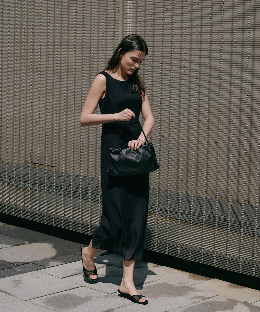 Lamerei Boat Neck Sleeveless Dress[Lmbfsu25Dr5808]-Black