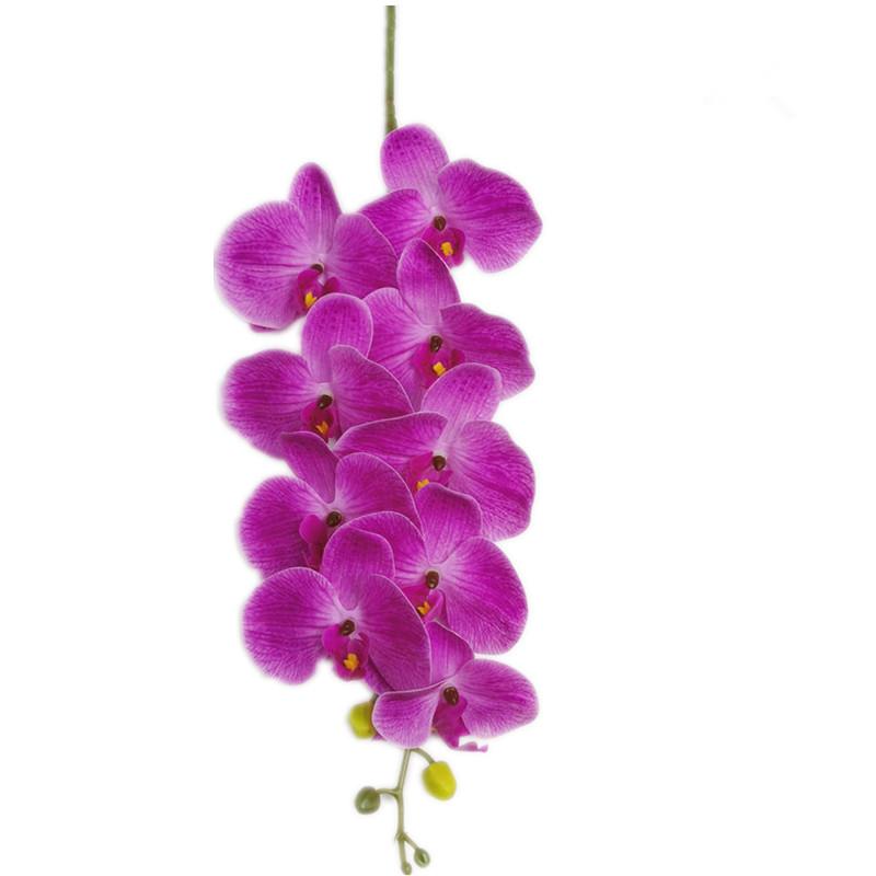 Artificial 9 Heads Phalaenopsis Orchid Flower Branch Good Quality Silicon Moth Orchid