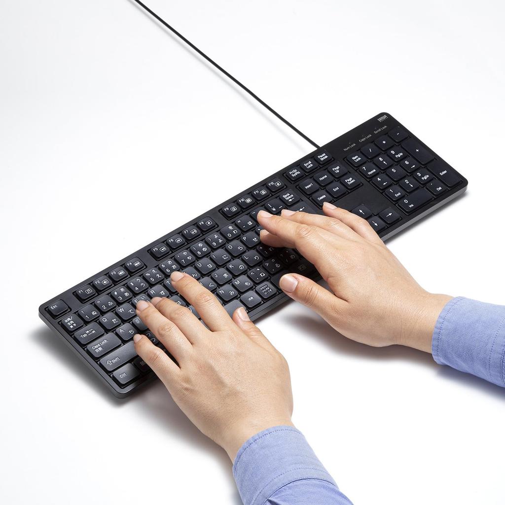 Sanwa Supply Silent Keyboard (Wired, with Numeric Keypad) SKB-SL37BK