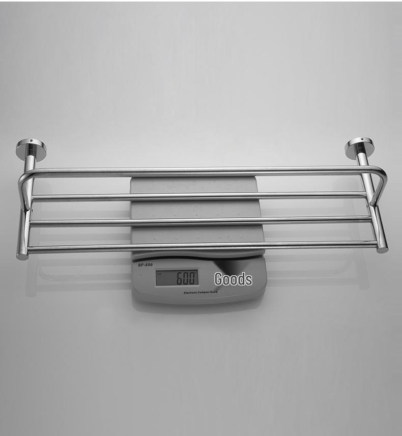 Stainless Steel Wall-Mounted Towel Rack with Storage Shelf, Punch-Free Installation