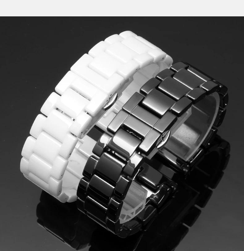 Классический керамический ремешок 20 22 мм цепочка браслет для xiaomi Amazfit Samsung — фото 8