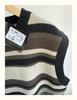 8517 Winter Korean Style Plus Size Casual Embroidered Knit Striped Vest