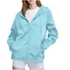 Women Solid Rain Jacket Outdoor Plus Waterproof Hooded Raincoat Windproof