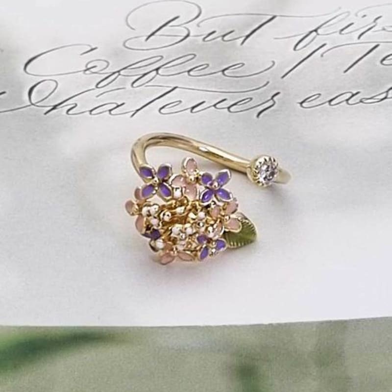 Ollia Brilliant Hortensienblüte Punkt Mode Ring