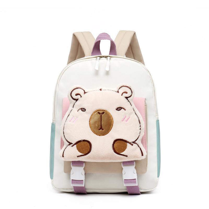 Schoolbagins Cute Girl Backpack Versatile Casual Children's Backpack Large Capacity Plush Doll Kindergarten Small School Bag