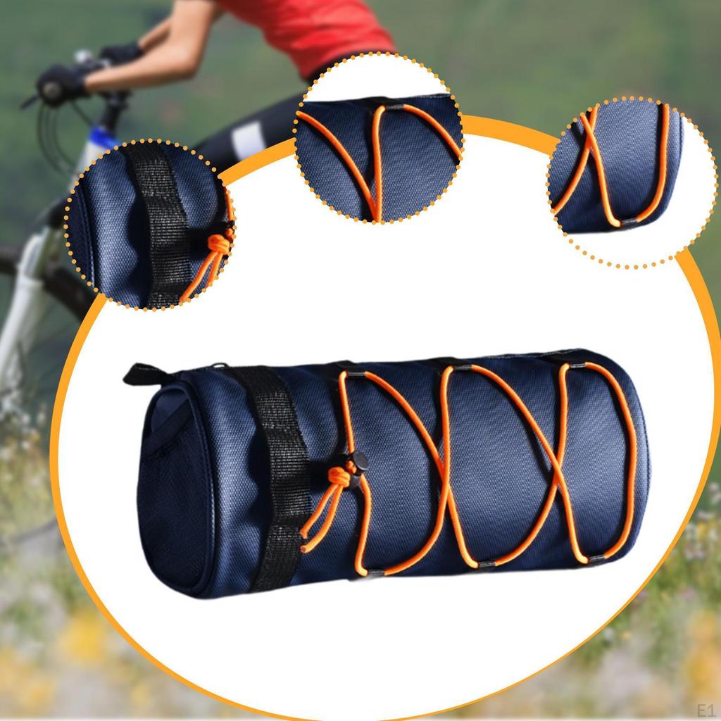 Handlebar Bag with Shoulder Strap And Elastic Cord for Storing Cycling Accessories Outdoors.