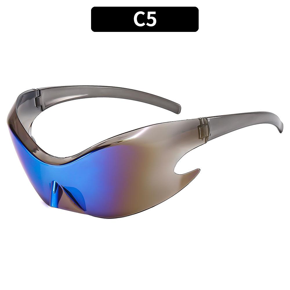 

Женские солнцезащитные очки Защита от солнца Защита от ультрафиолета Мода Future Sense Хип-хоп Панк Y2g Солнцезащитные очки Мужские уличные съемки Подиумные очки для верховой езды