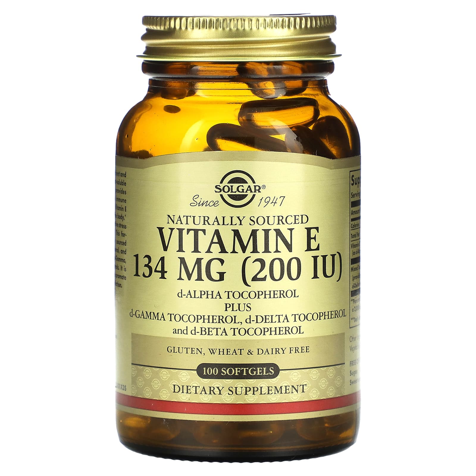 

Natural Source Vitamin E, 134Mg (200Iu), 100 Softgels