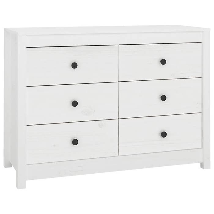 821765 vidaXL Armoire latérale Blanc 100x40x72 cm Bois de pin massif
