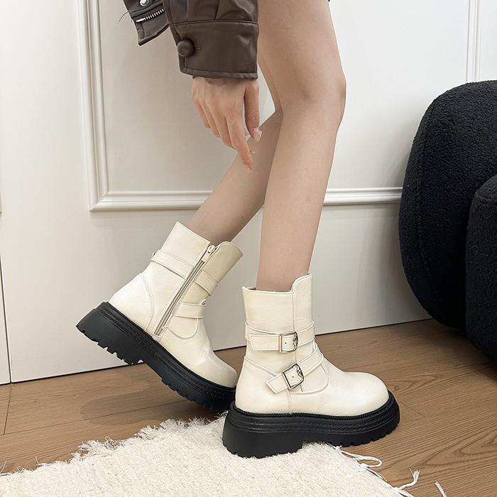 Fashion Style Cool Punk Motorcycles Boots Female Platform Wedges  Short Boots Women Shoes Women's Boots