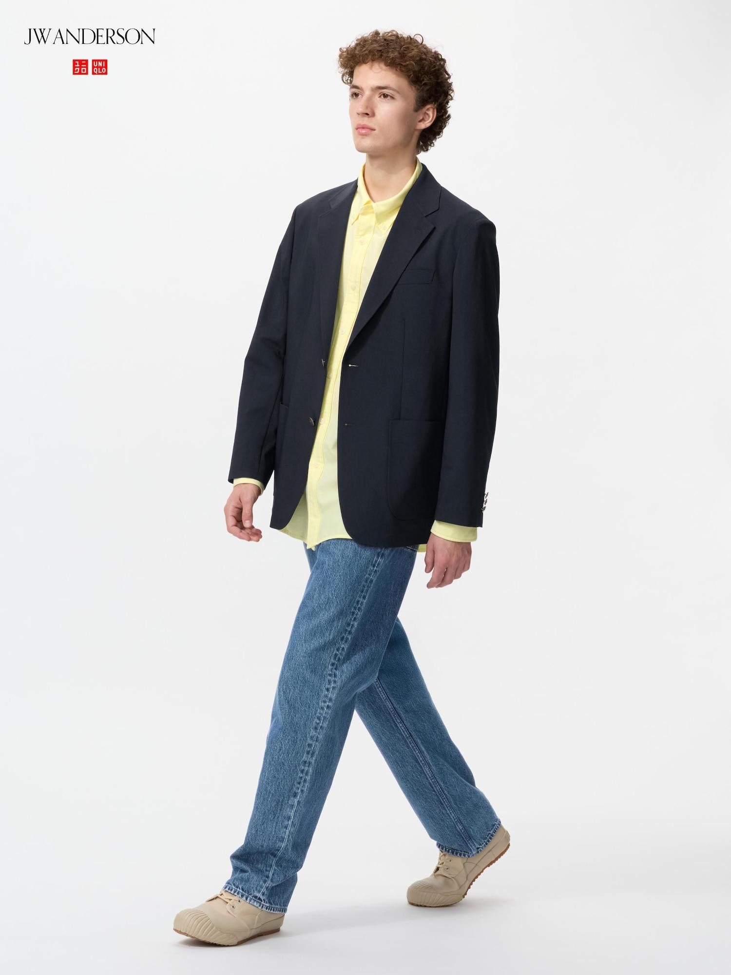 Uniqlo Япония Прямые Джинсы Длинные 64 BLUE/27