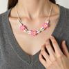Elegant Soft Clay Flower and Shell Pendant Necklace Sturdy Flexible Chain Jewelry Accessory Gift