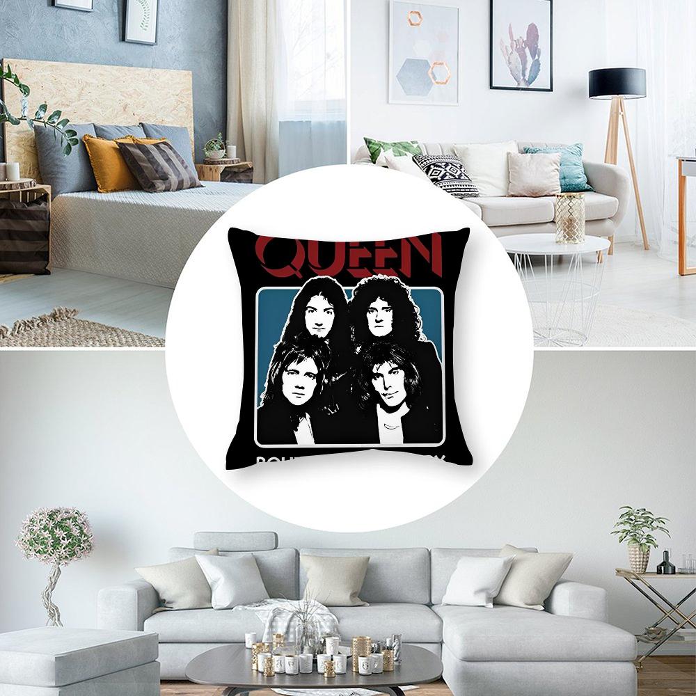Rock Queen BandS Kissenbezug Kurzer Plüsch Sofa Dekorativ Geschenk Zuhause Doppelseitiger Druck Kissen