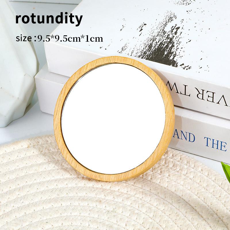 Dřevěné Ruční Zrcátko Vintage Přenosné Více Tvarů Kosmetické Zrcátko Kompaktní Make-up Toaletní Zrcátko Ruční Zrcátko Dámské Cestovní Zrcátka