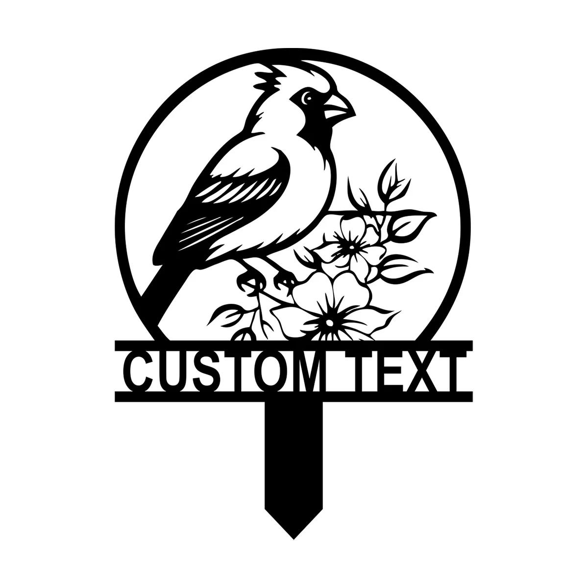 

Metal Garden Decor Raven Bird Sign, Custom Black Crow Yard Art, Outdoor Metal Stake