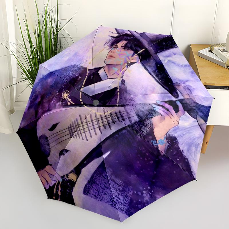 Ombrello Pieghevole KPOP Hunter alla Moda con Apertura/Chiusura Automatica. Portatile e Pieghevole, Ideale per Regalo, Viaggio e Uso Quotidiano.