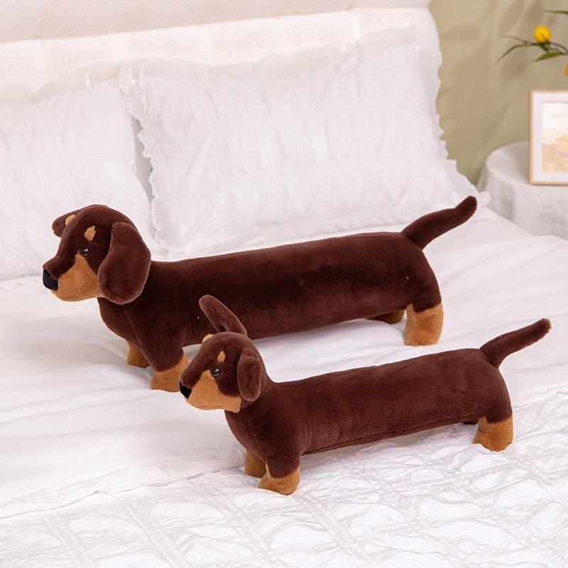 Dachshund Plush Long Pillow Brown Dog Body Pillow Animal Cartoon Body Hugging Pillow Long Pillows Stuffed Home Decor