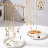 Stylish Sturdy Metal Jewelry Display Tower for Necklace and Bracelet Stand with Earring Holders Hanging Ornament