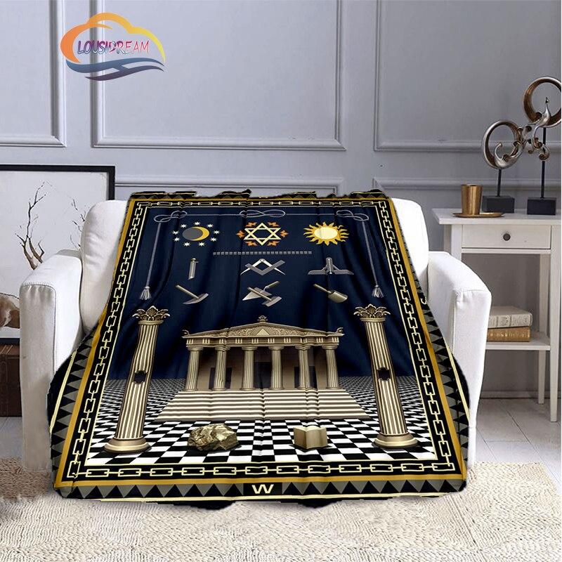 The Freemasons Blanket Freemasonry Series Flannel Cashmere Blanket Masonic Fluffy Blanket All Seeing Eye Printing Pattern Blanke